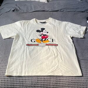 Gucci Cream Tee with Mickey Mouse